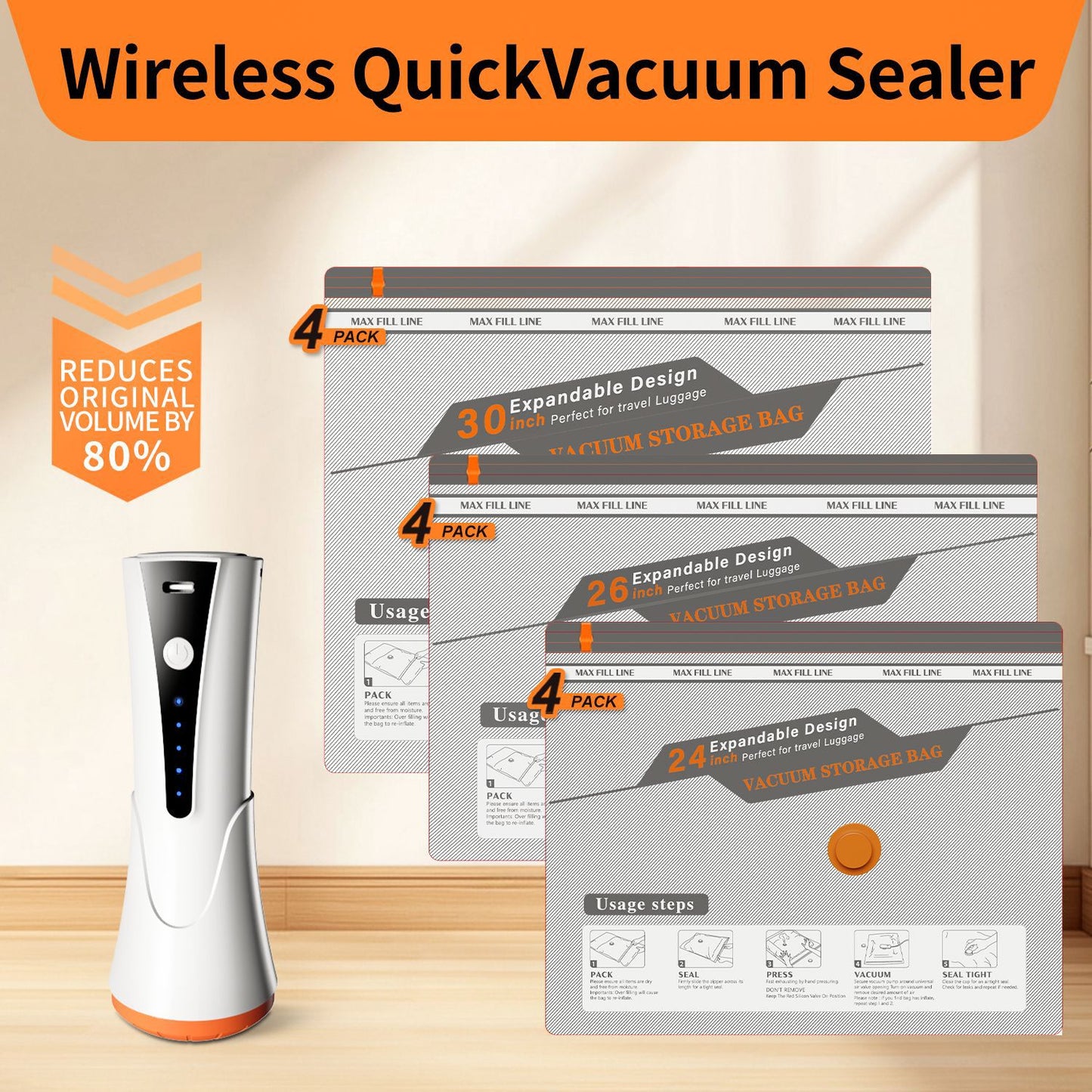 Small vacuum sealing machine for home use, handheld sealing bags